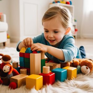 Niño ordenando bloques